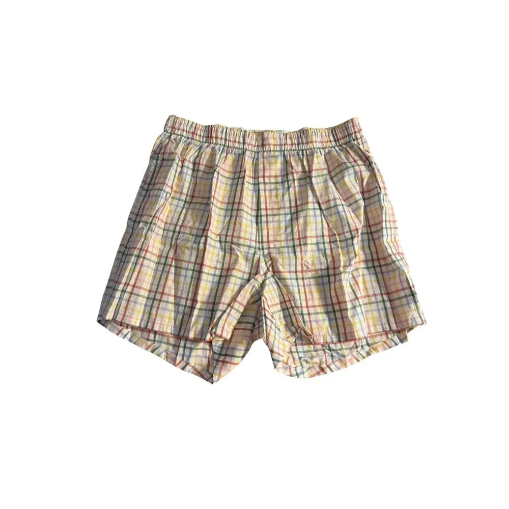 J.Crew Mens Multi Color Rainbow Plaid Cotton Boxer Shorts Size Medium